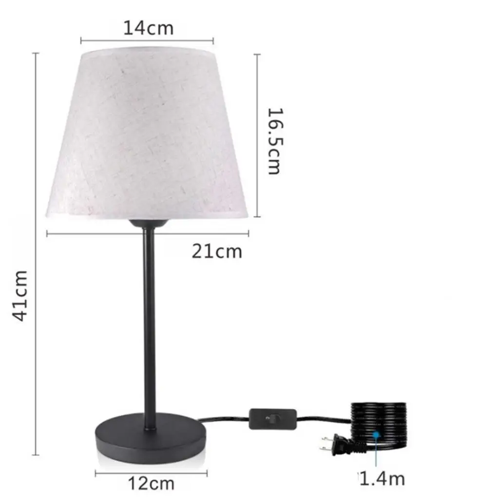 Dimmable Table Lamp, Bedside Nightstand Desk Lamp Light with 3 Brightness, Metal Stand and Fabric Lampshape