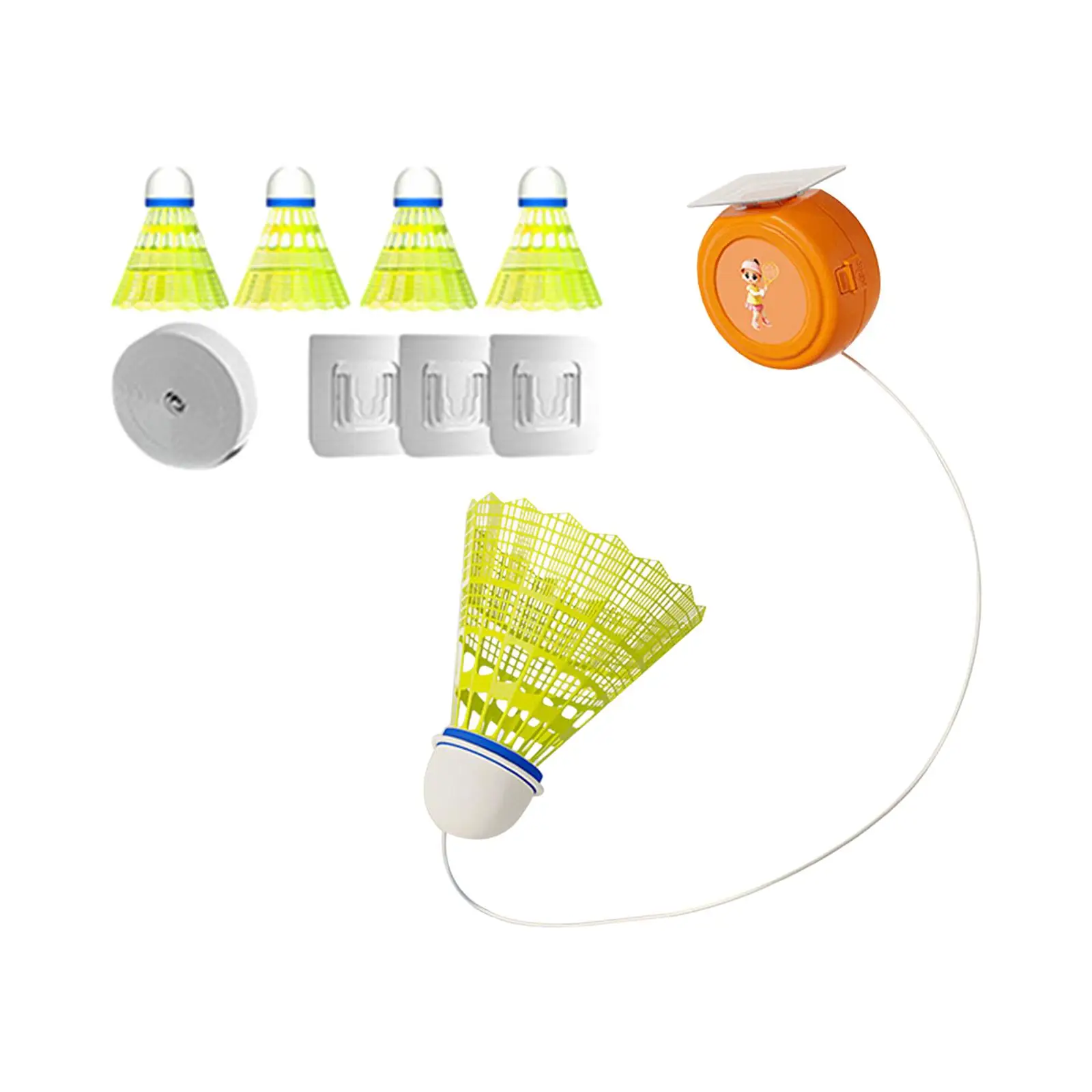 Badminton Solo Trainer with Badminton Shuttlecock Adjustable Height Self Practice Trainer for Games Home Sports Fitness Exercise