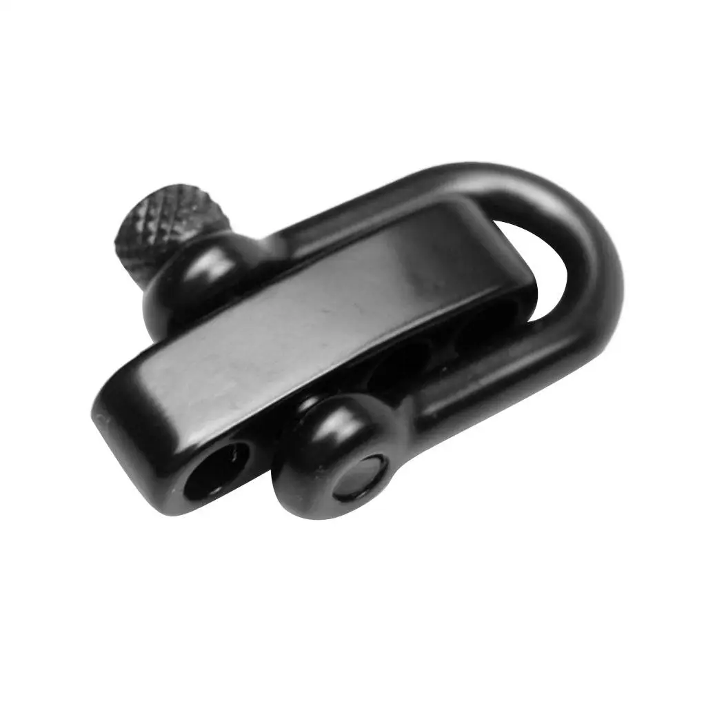3X U Flat Adjustable Shackle Buckle Clasp for Survival Paracord Bracelet Black
