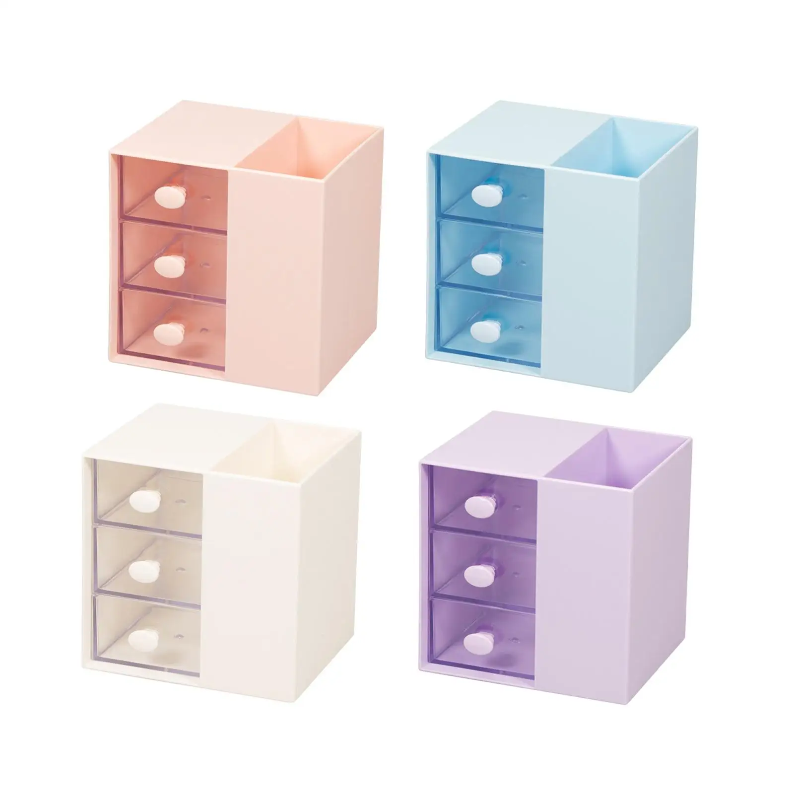 Vanity Organizer Pencil Storage Box with 4 Compartments ,5x4x13inch Bathroom, Counter, Dresser Organization