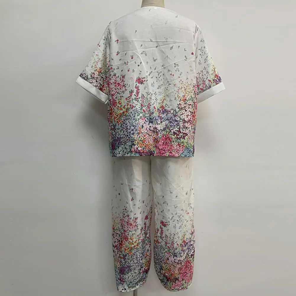 Blusa floral vintage de pernas largas para