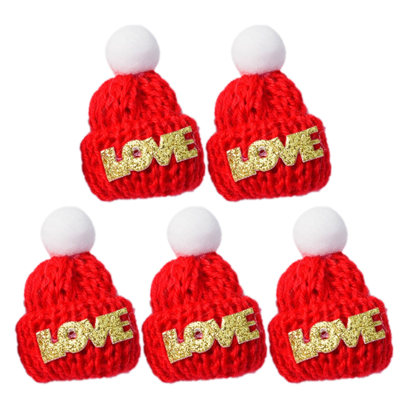 100 Mini Chapeaux De Noël Tricotés - Décoration De Table Et De Bouteilles Pour Fêtes De Fin D'Année - 6