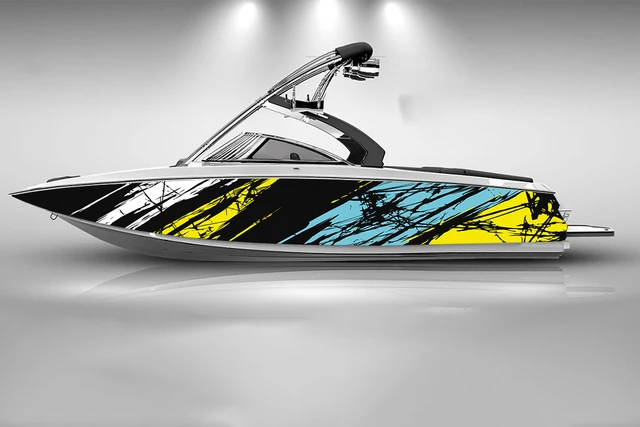 Irregular geometry vector Boat sticker fashion custom fish boat sticker  vinyl waterproof boat wrap Graphic boat wrap decal - AliExpress