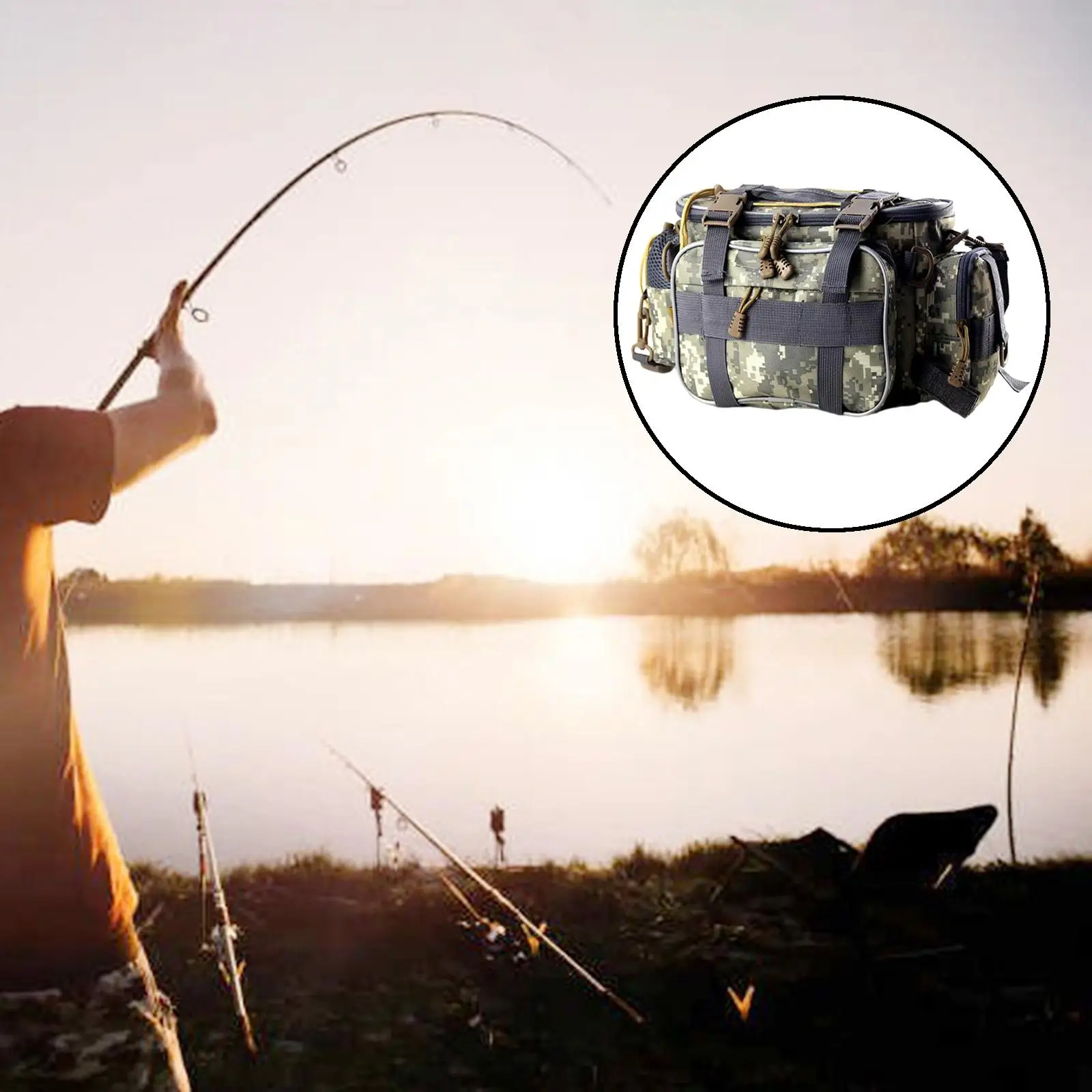 Multifunction Fishing Tackle Bag Waterproof Organizer Crossbody