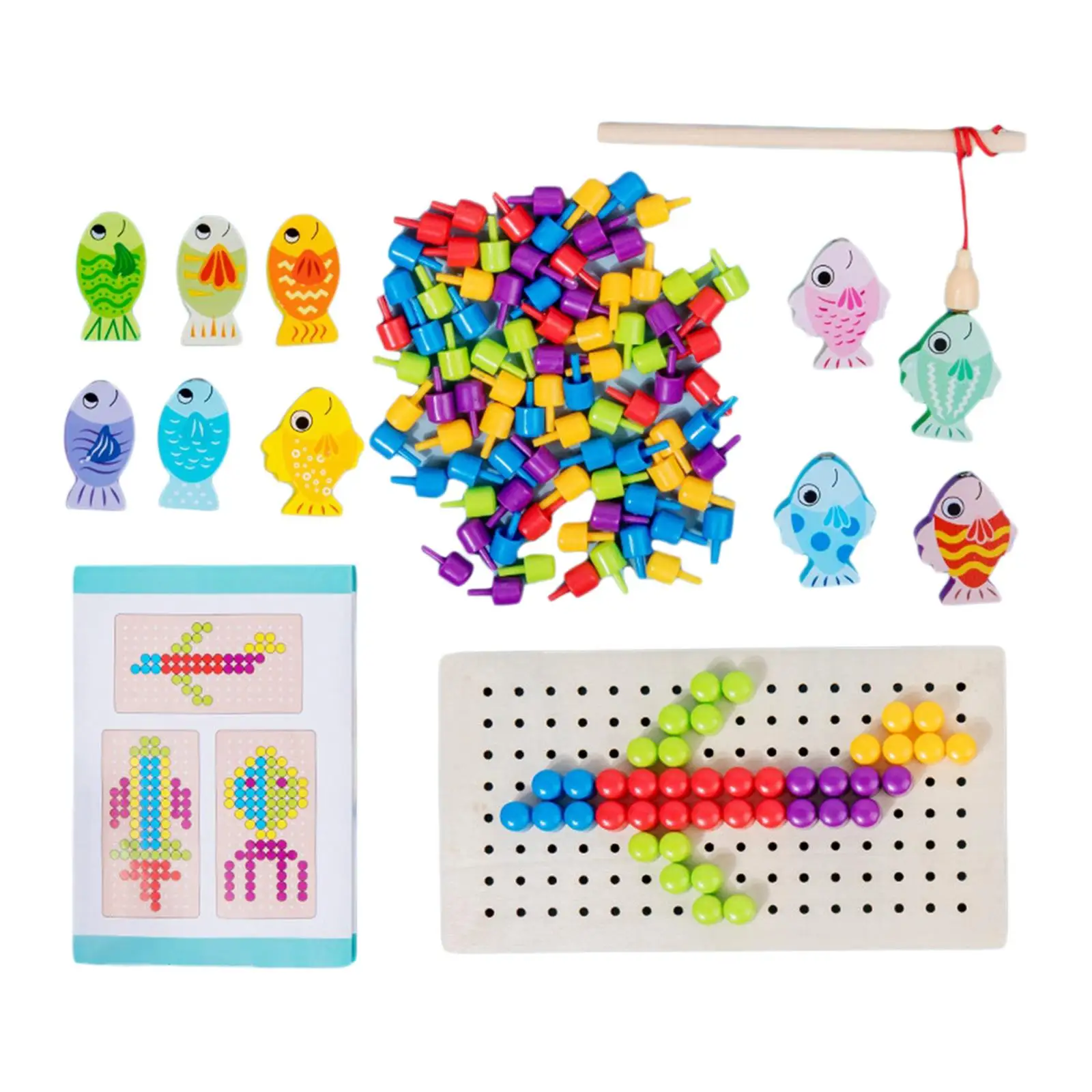 Fishing Toys including Fishes and Fishing Poles Novelty Fishing Game Play Set Fishing Board Game for Toddlers Boys Kids Children