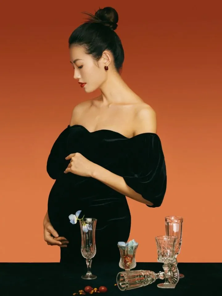 Black Maternity Evening Dress for Pregnant Women