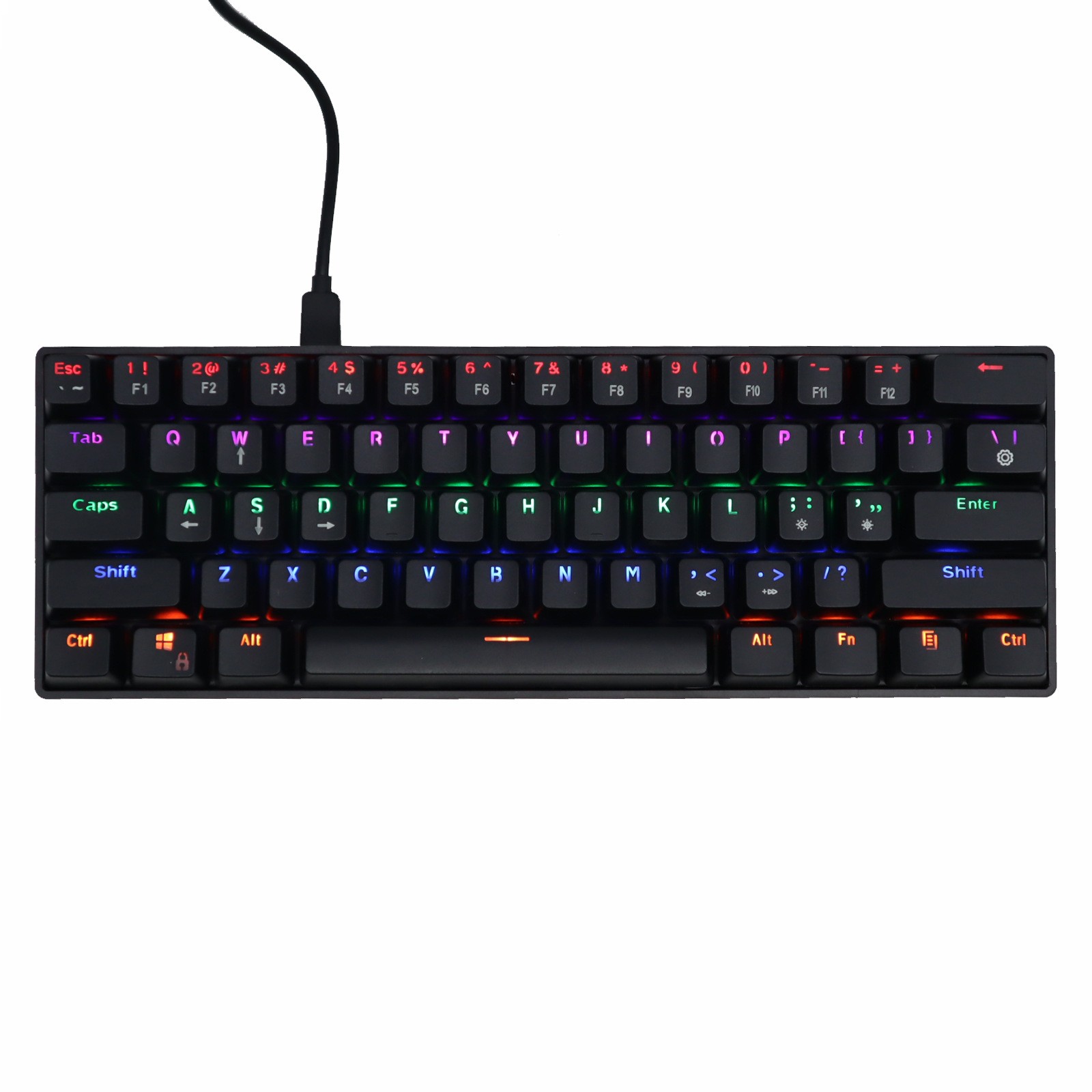 Проводная игровая клавиатура DK61E с RGB-подсветкой, 61 клавиша,  механическая клавиатура со светодиодной подсветкой | AliExpress