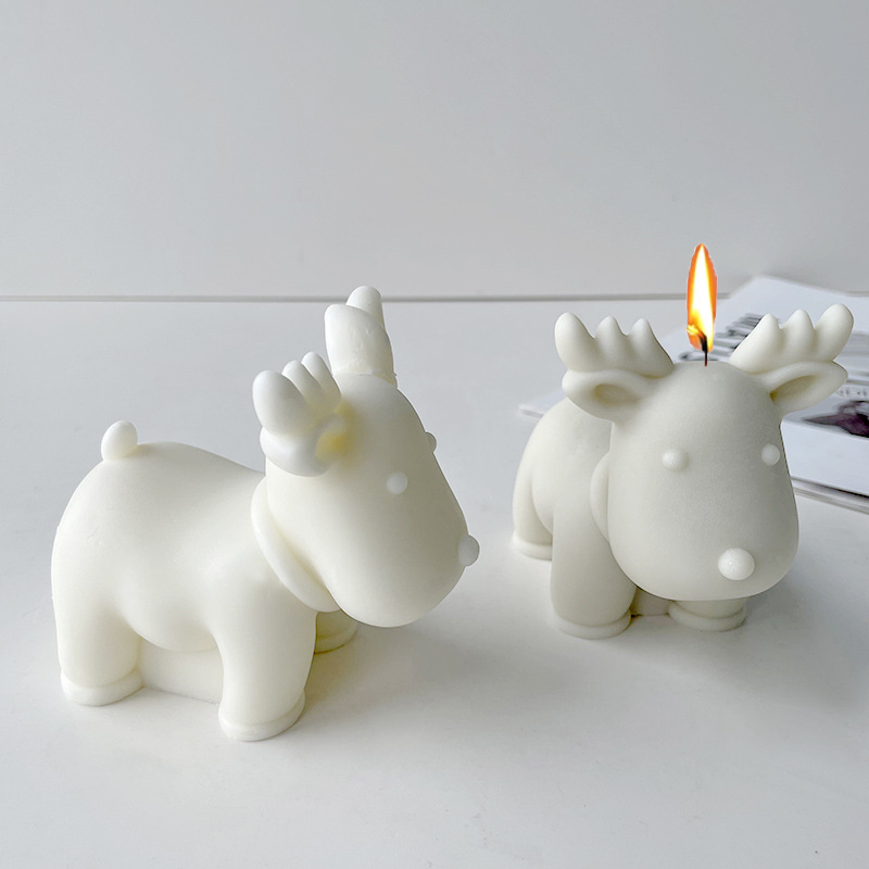 Description Picture 2 of item3D cute elk silicone candle mold DIY handmade soap animal deer crafts Gypsum resin concrete mold Christmas gift making tool
