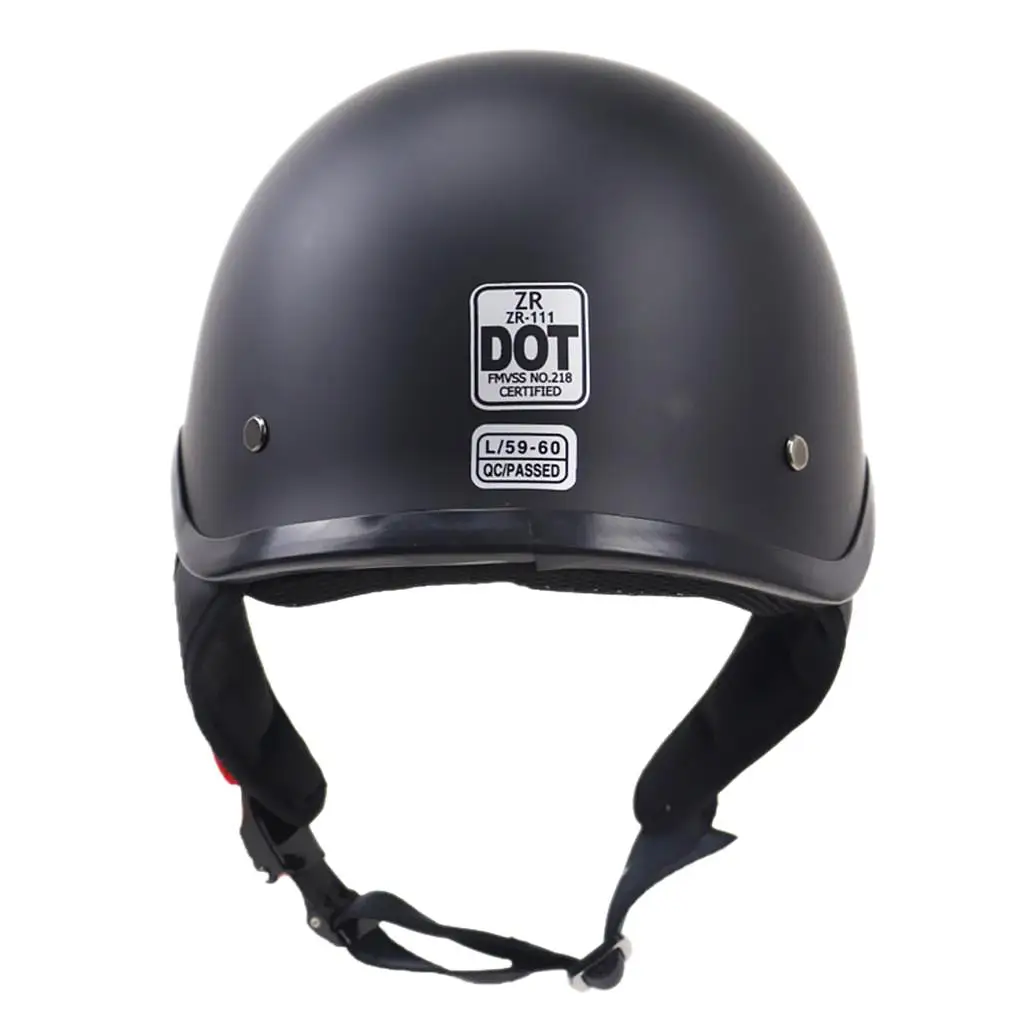 DOT Approved  Cap Motorcycles Half Helmet Open Face for Chopper Flat Black
