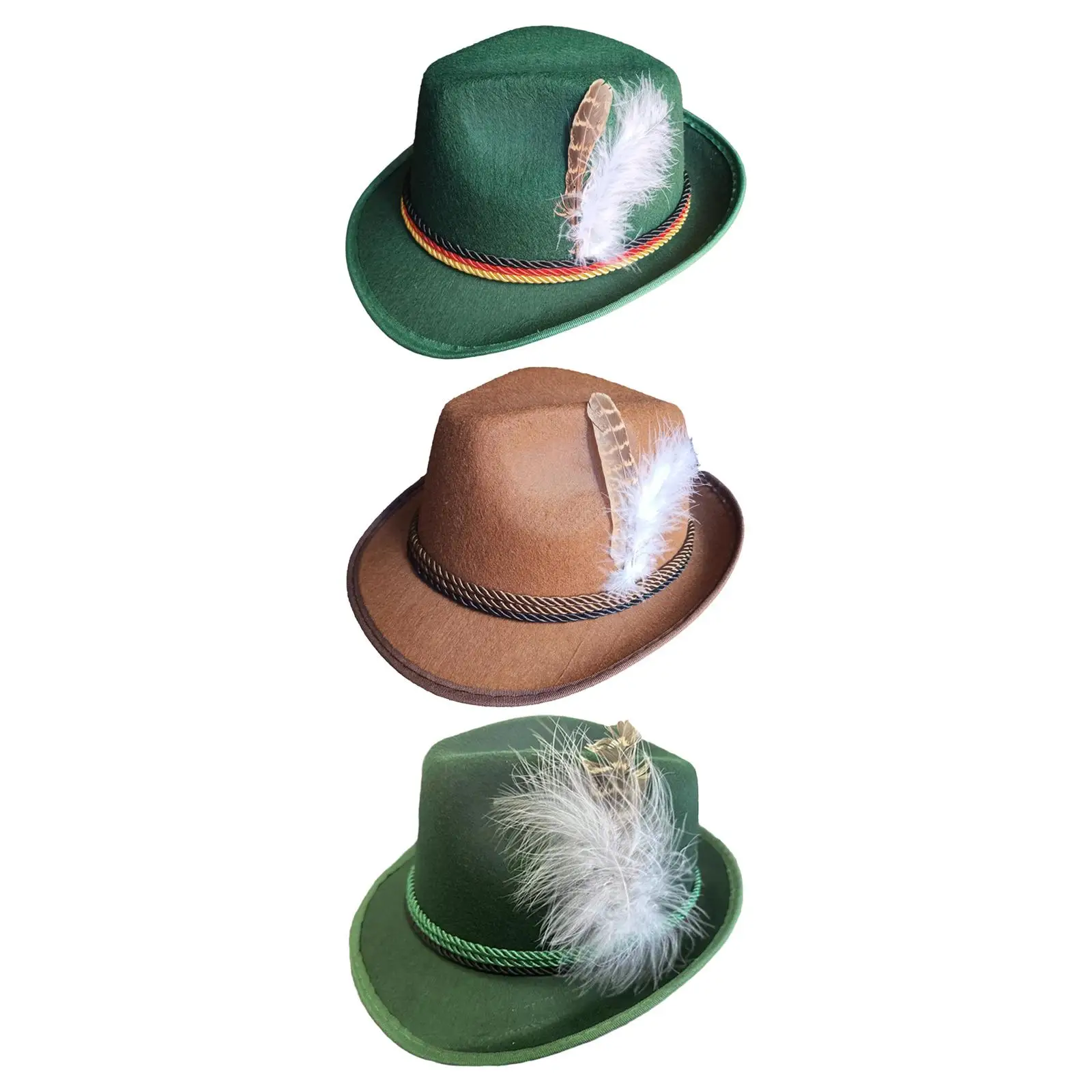 Mens Fedora Hat Cosplay Casual Fashion Trilby Hat Feather Decorated Jazz Hat