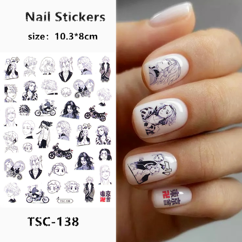 Best of TSC Series TSC-106-126 Tokyo Avengers 3D Back Glue Self-adhesive Nail Art Nail Sticker Decoration Tool Sliders For Nail Decals Reviews & Tips