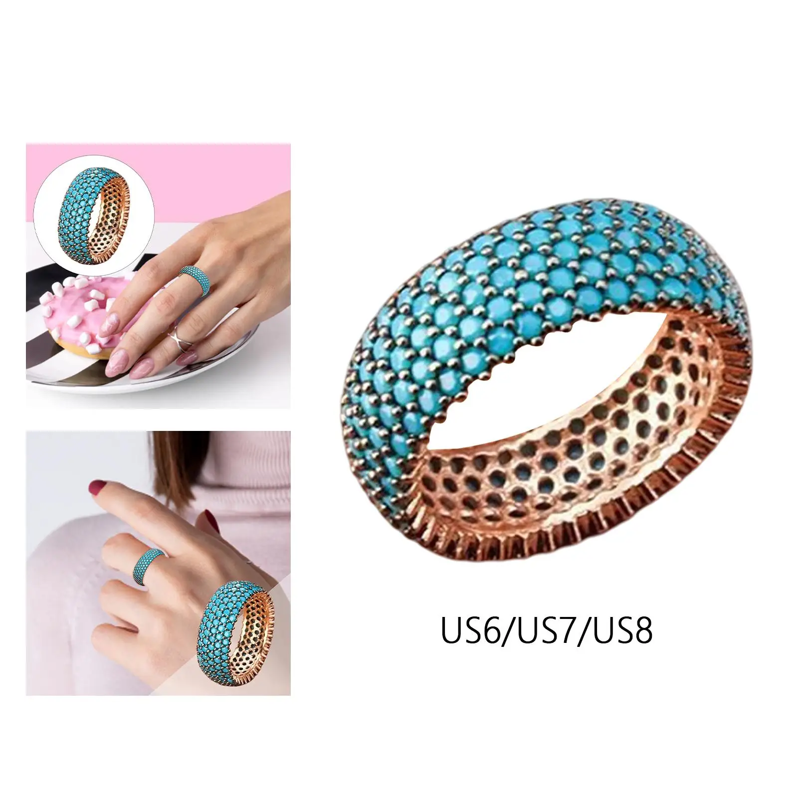 Stylish Ring Elegant Classical Jewelry Simple for Girlfriend Girls Party
