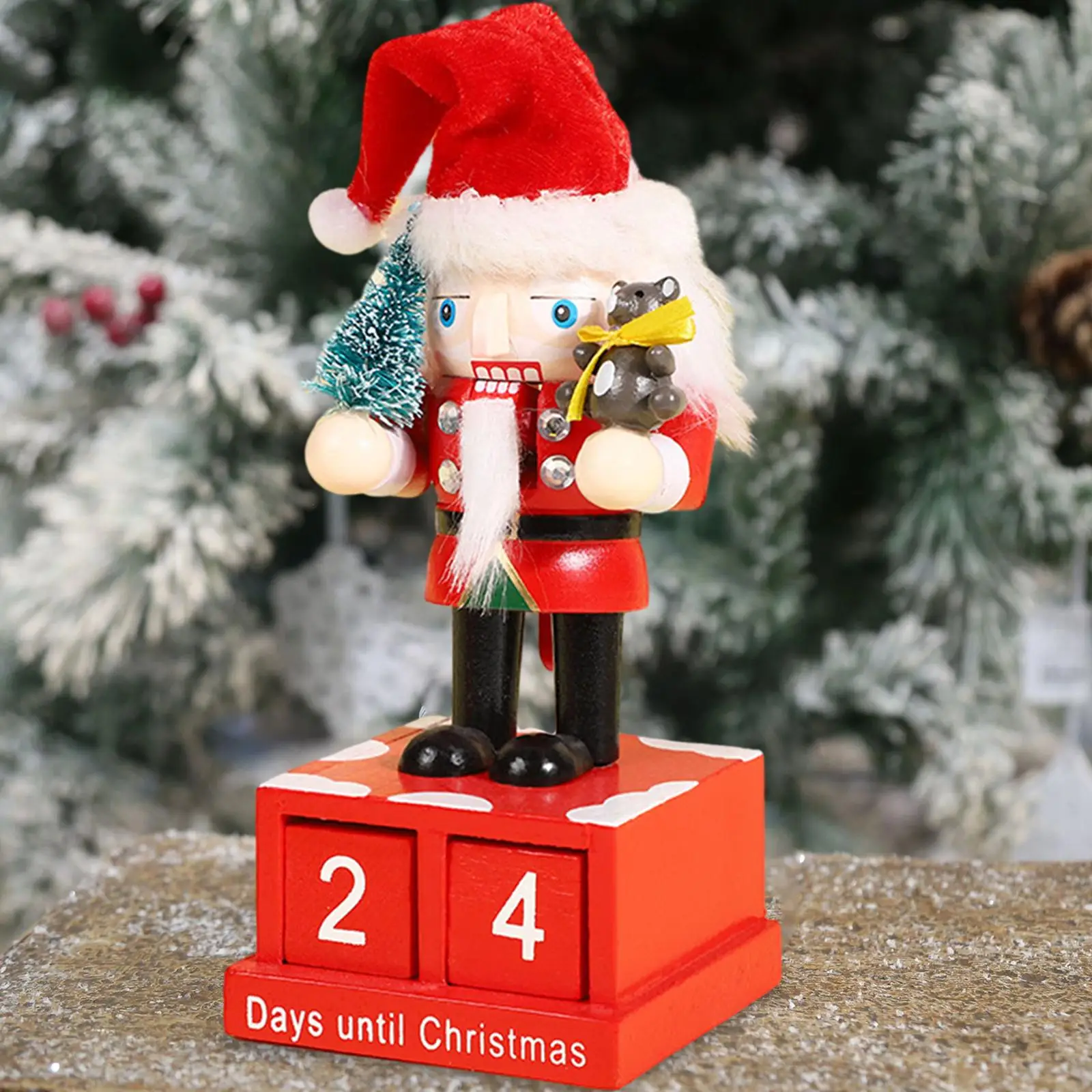 Xmas Calendar Xmas Gifts Santa Claus Perpetual Tabletop Decoration Square Number Calendar for Counter Christmas New Year