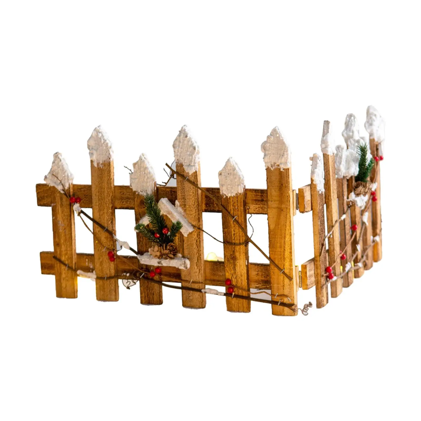 Christmas Wooden Picket Fence Wood Christmas Tree Fence Decoration Indoor Garden Decoration for Holiday Home Party Decor