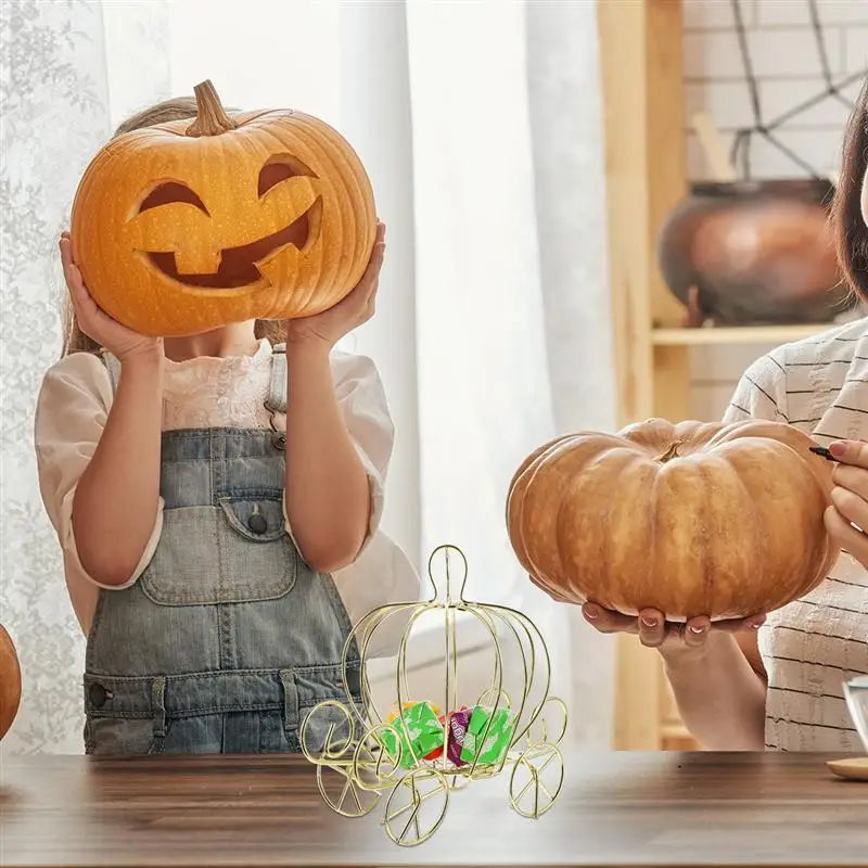 Aschenputtel Kürbiskutsche Süßigkeitenhalter Hochzeitskutsche Goldene Pralinenschachtel für Party Halloween Weihnachtsdekoration – Detail 5