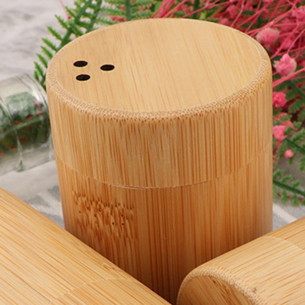 Description Picture 4 of itemToothpick Storage Box Portable Dustproof Bamboo Large Capacity Round Tooth Pick Holder Dispenser for Hotel Kitchen Accessories