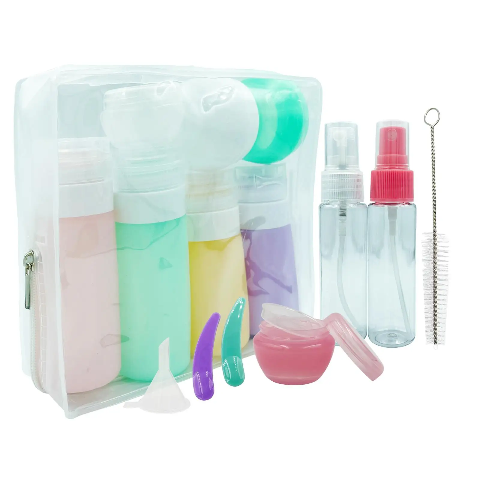Portable Travel Bottles, Spray Pump Squeezable Travel Accessories Toiletries Containers for Travel