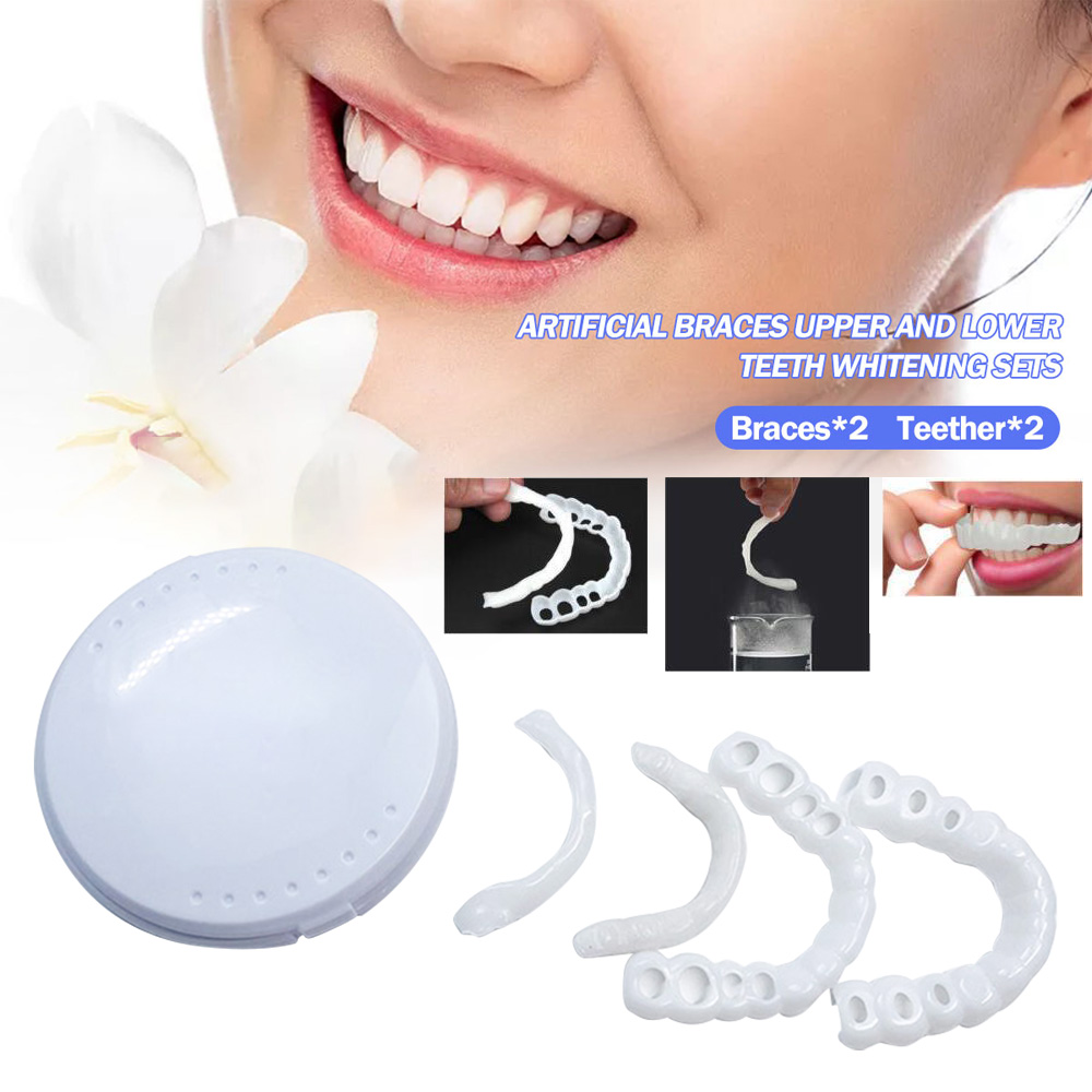 Best of Fake Teeth Artificial Braces Teeth Whitening Snap On Silicone Smile Veneers Upper & Lower Teeth Brace Cover Dental Beauty Tool Reviews & Tips