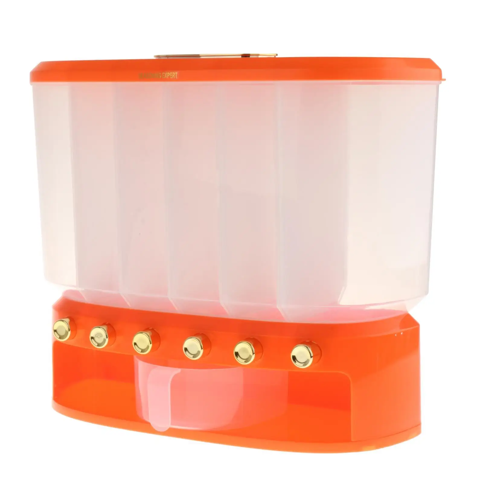 Rice Separate Bucket 6 Grids with Lids Airtight Food Storage for Restaurant