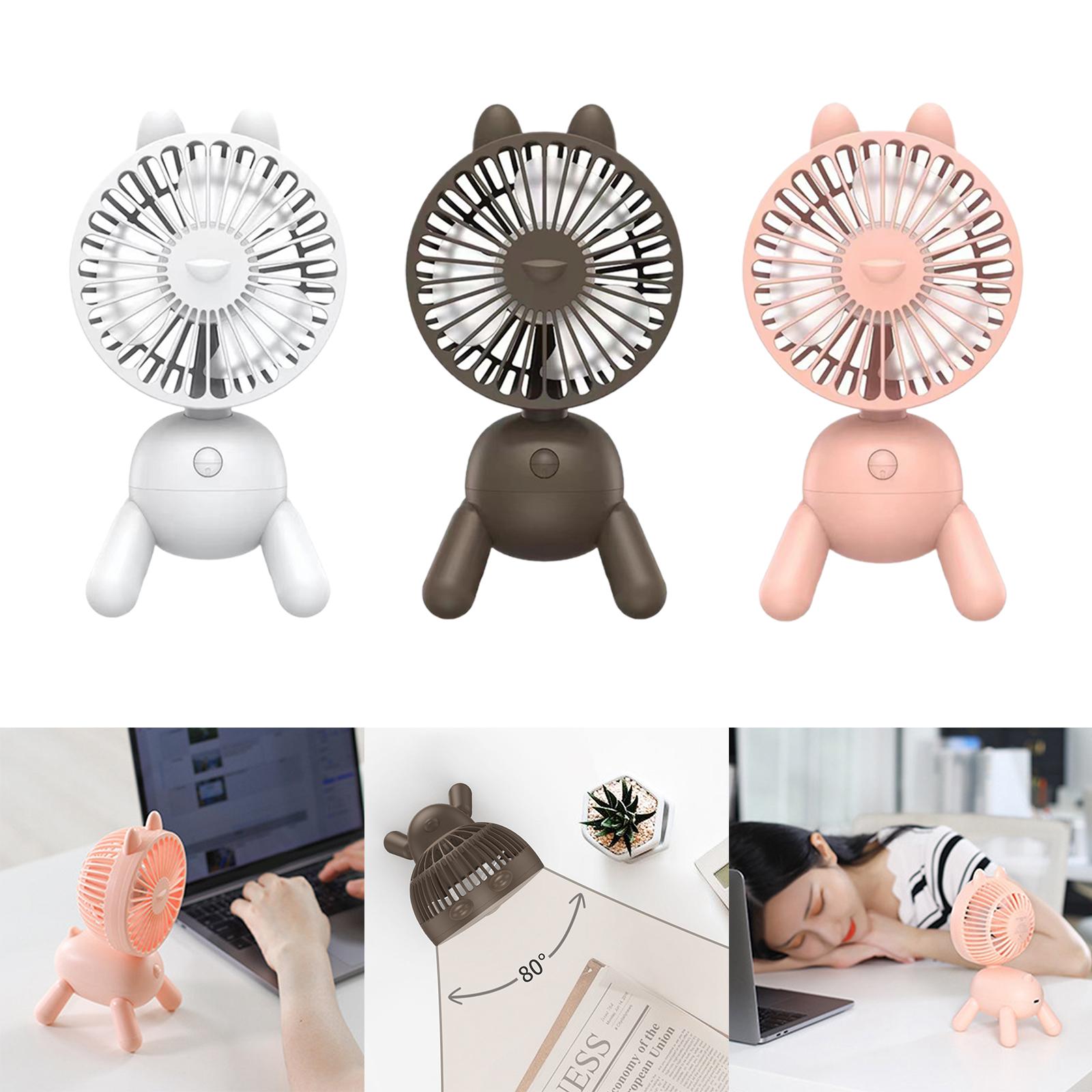 4 Speeds Rotating Puppy Desk Fan Det hable Indoor Quiet with 80 Automatic Rotation Cute Desktop Fan for Living Room Camping