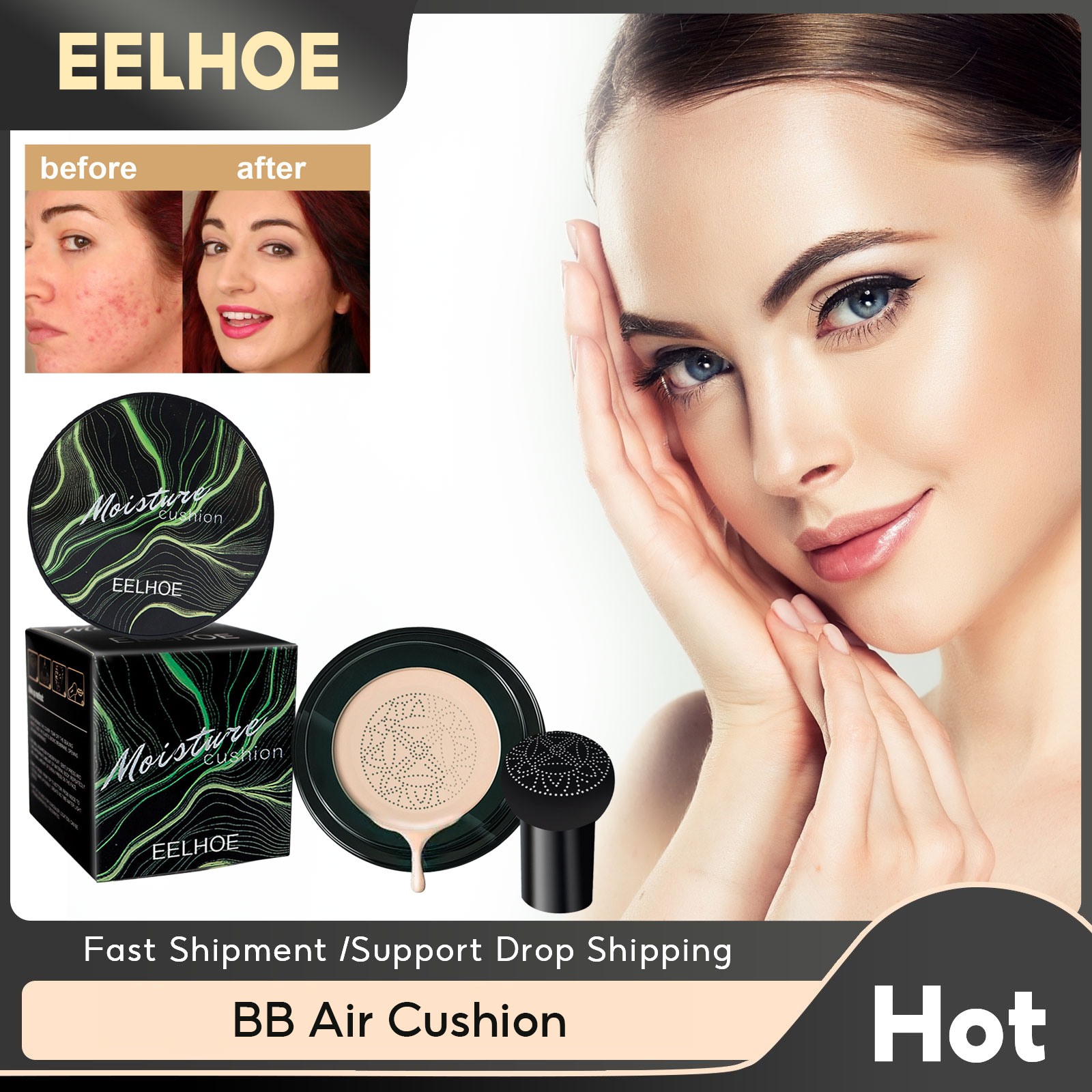 Best of EELHOE Mushroom Head BB Air Cushion CC Cream Concealer Whitening Makeup Cosmetics Moisturizing Cushion Waterproof Brighten Face Reviews & Tips