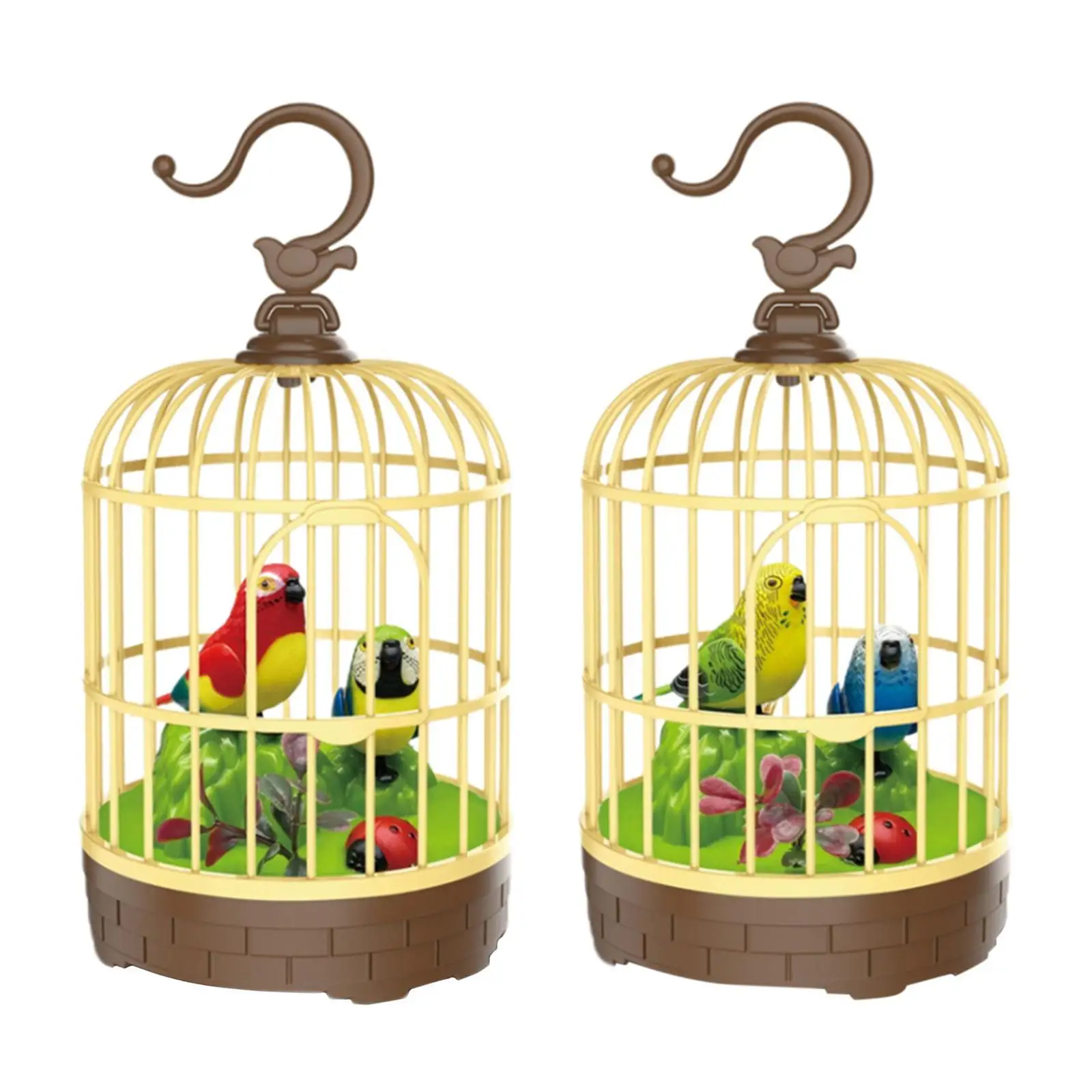 Realistic Sounds & Movements RED BC507E Singing & Chirping Bird In Cage 