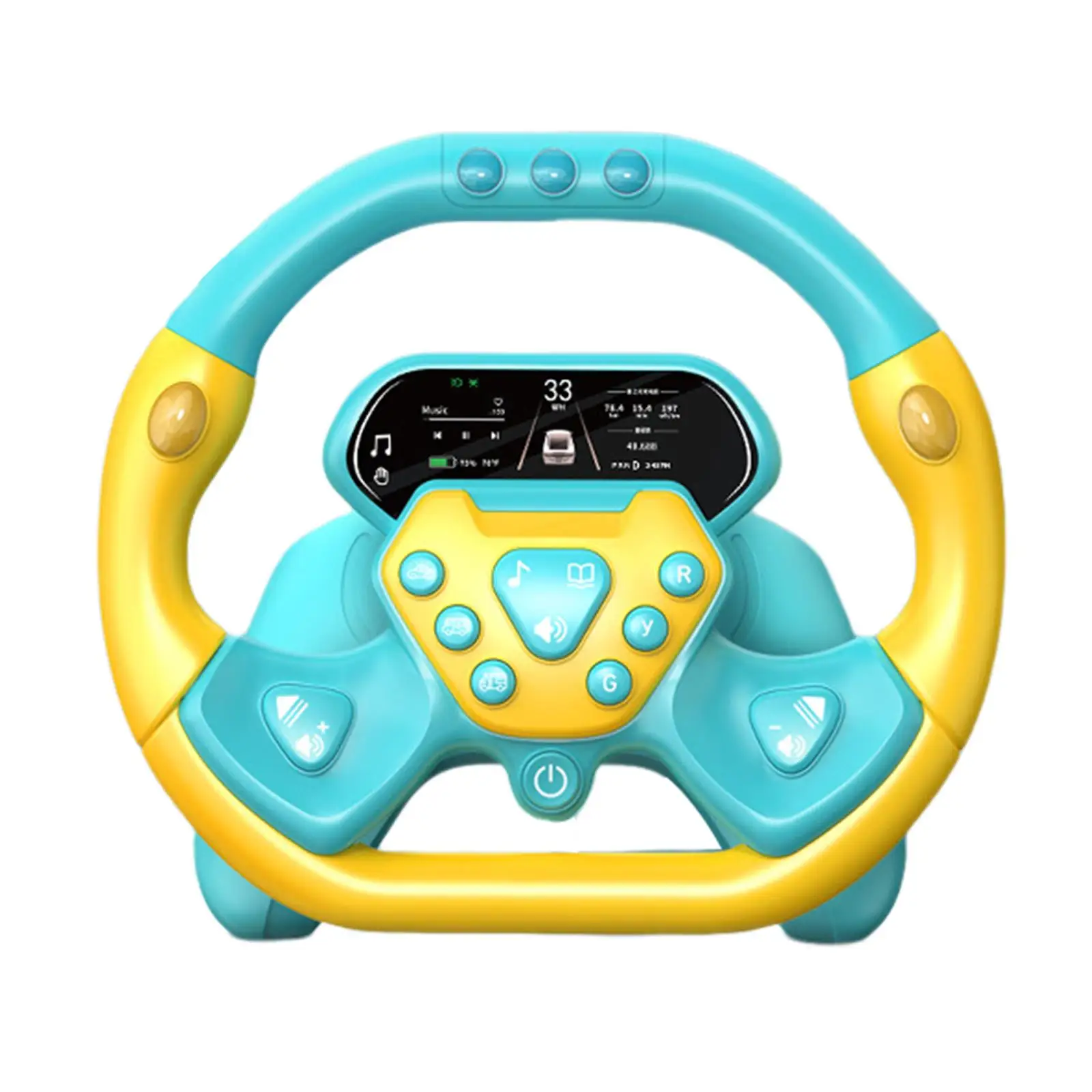 Simulated Driving Steering Wheel Toy, with 1880 Music Pretend Driving Toy, Funny Driver Fun kids Portable Girls Boys seat Toy