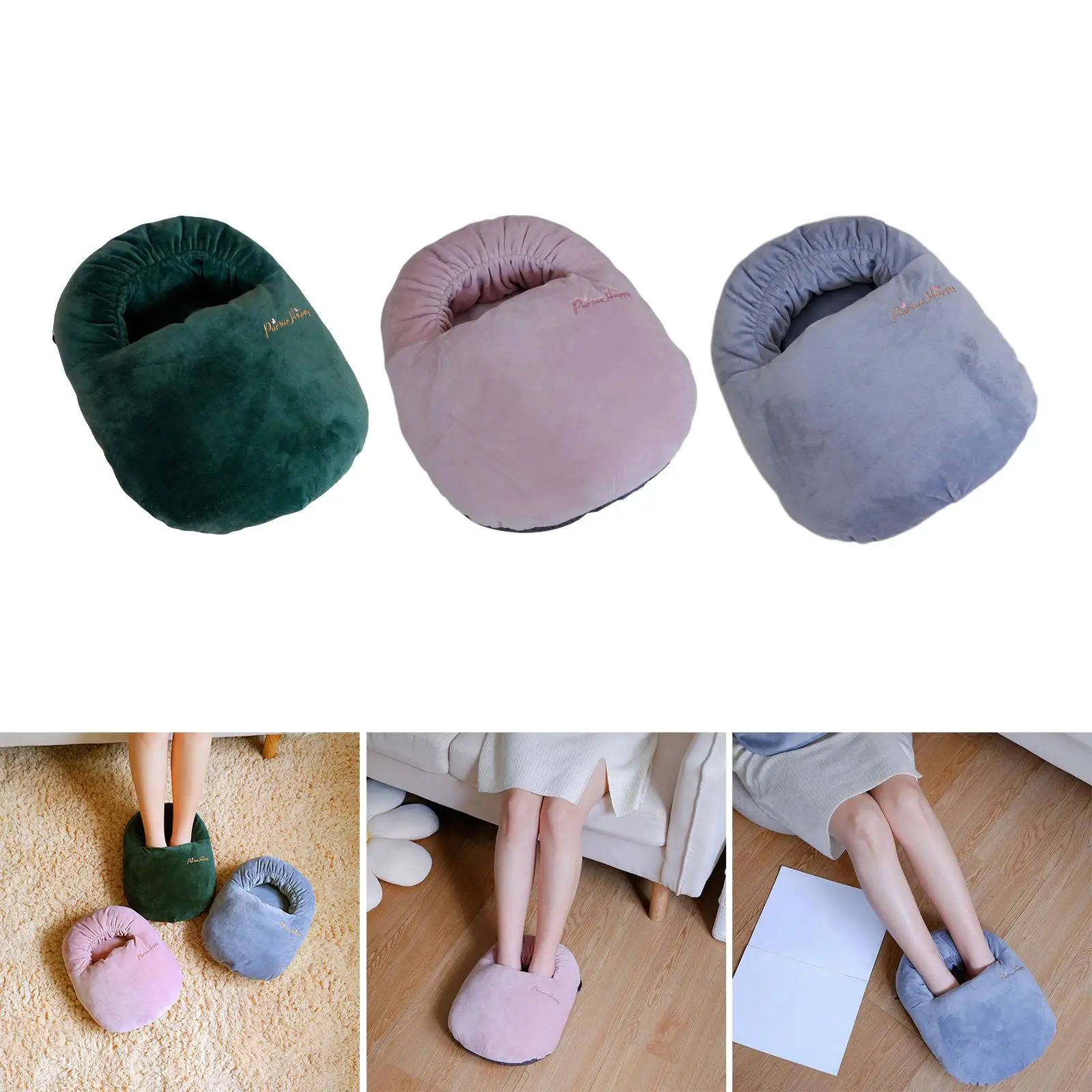 Feet Warmer Shoes for Hot Water Bag Foot Heating Pad Organizer Washable Zipper Foot Warmer Cover Socks for Bed Women Men
