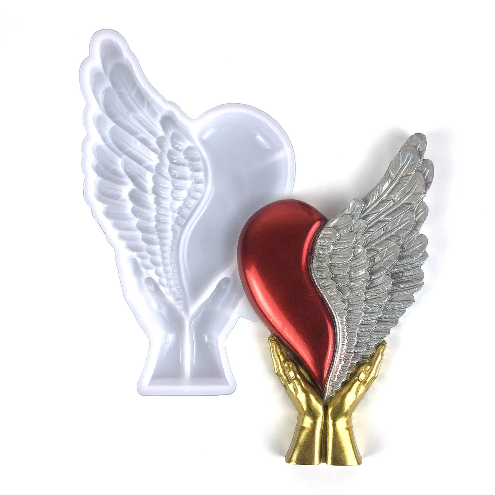 Love Wings Silicone Mold Resin, Ornamentos Pendurados,