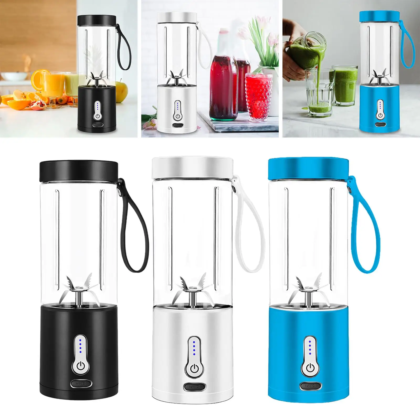 Portable Fruit Blender Mixer Smoothie Milkshake Maker Water Bottle 530ml Juice Blender Maker Cup Handheld Fruit Juicer for Home