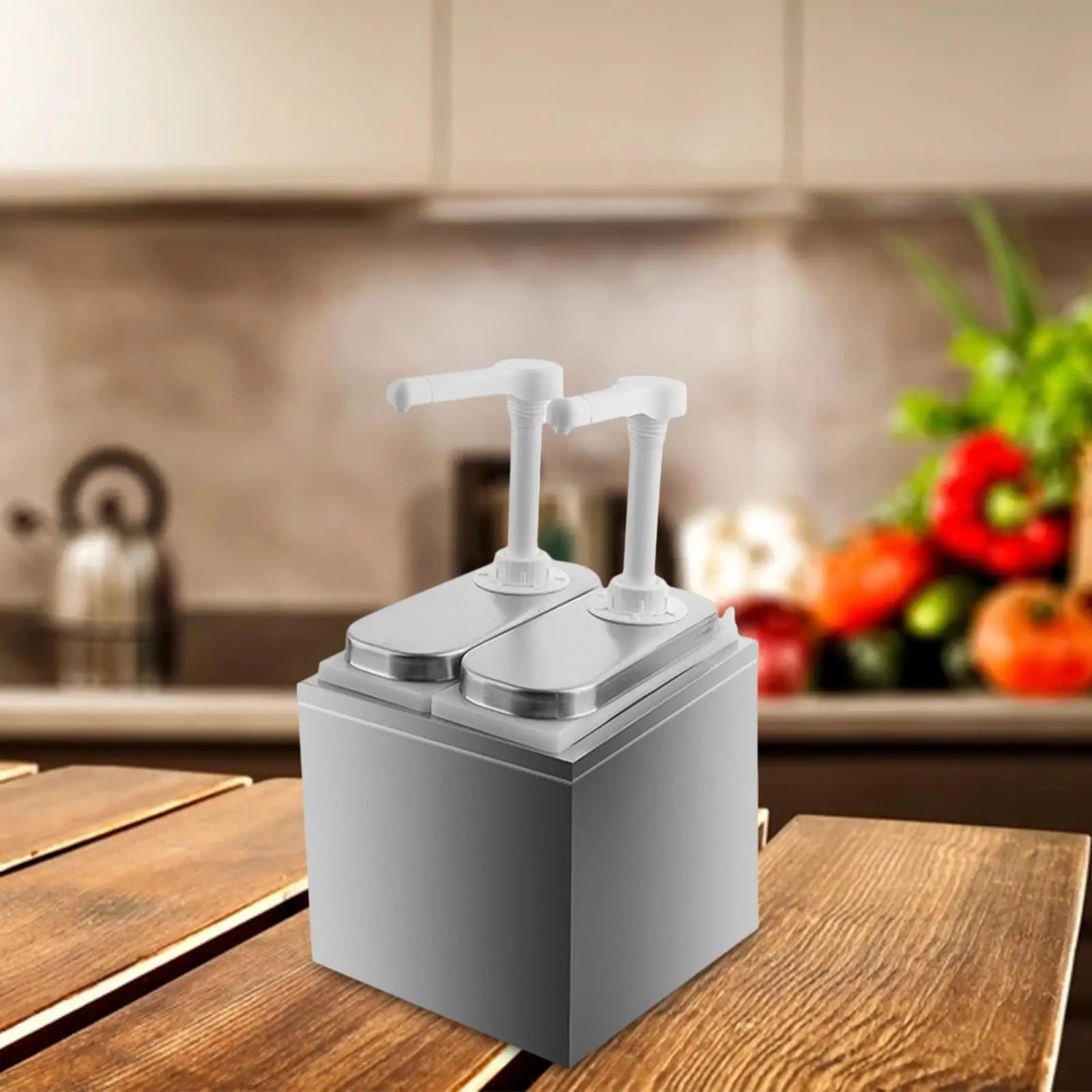 Kitchen Sauce Dispenser 1L Condiment Dispensing Tool Flexible Heads Premium