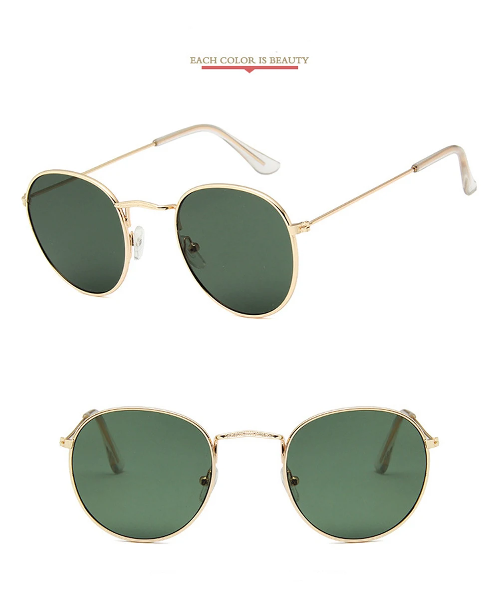 Vintage verspiegelte Sonnenbrille Herren und Damen Retro Sonnenbrille mit Metallrahmen Outdoor-Mode Brillen – Detail 20