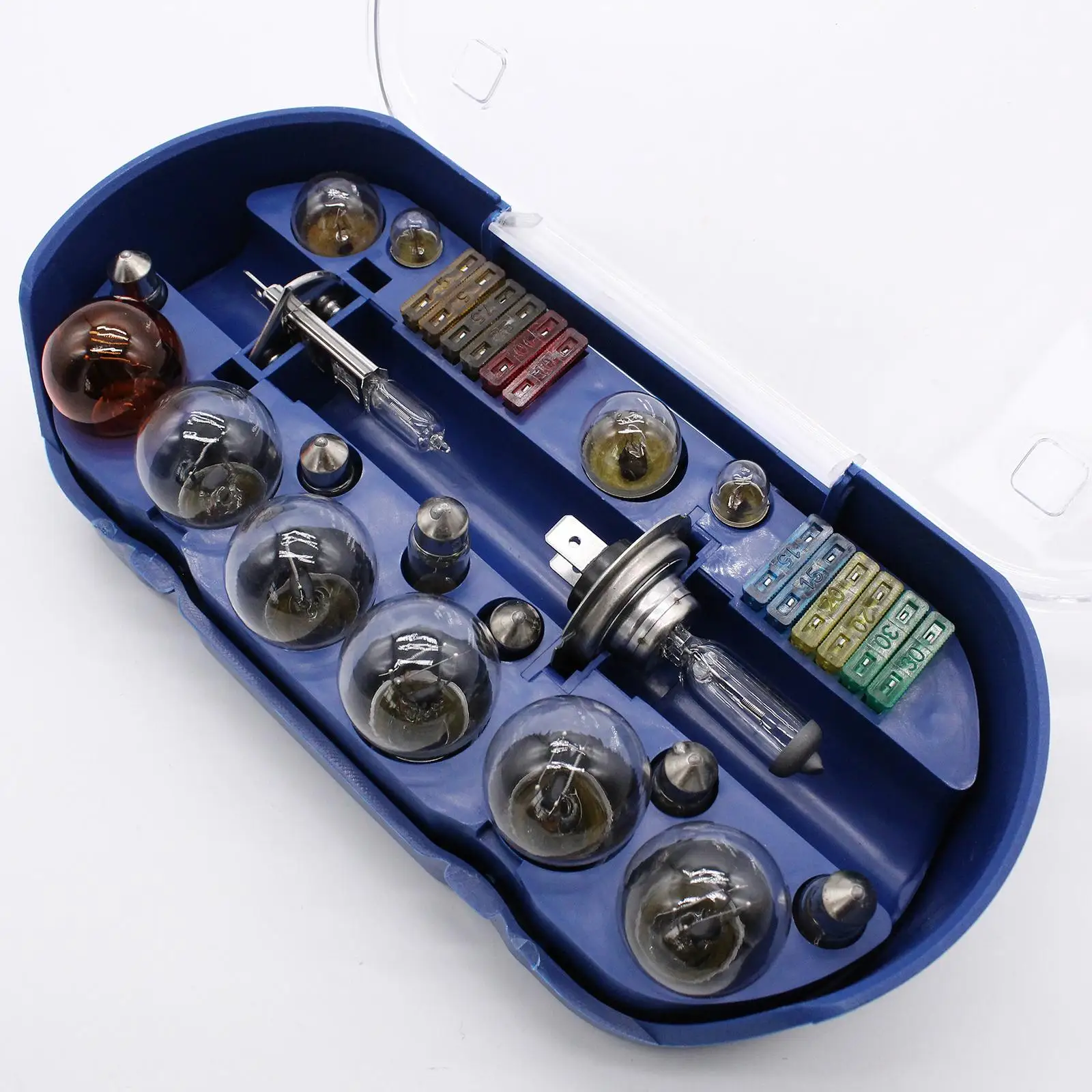 30x Car Spare Bulb Kit including H4 H7 Bulbs Fuses Lamp Box Travel Emergency Kit Halogen Lighting Bulbs Fuses Set Professional