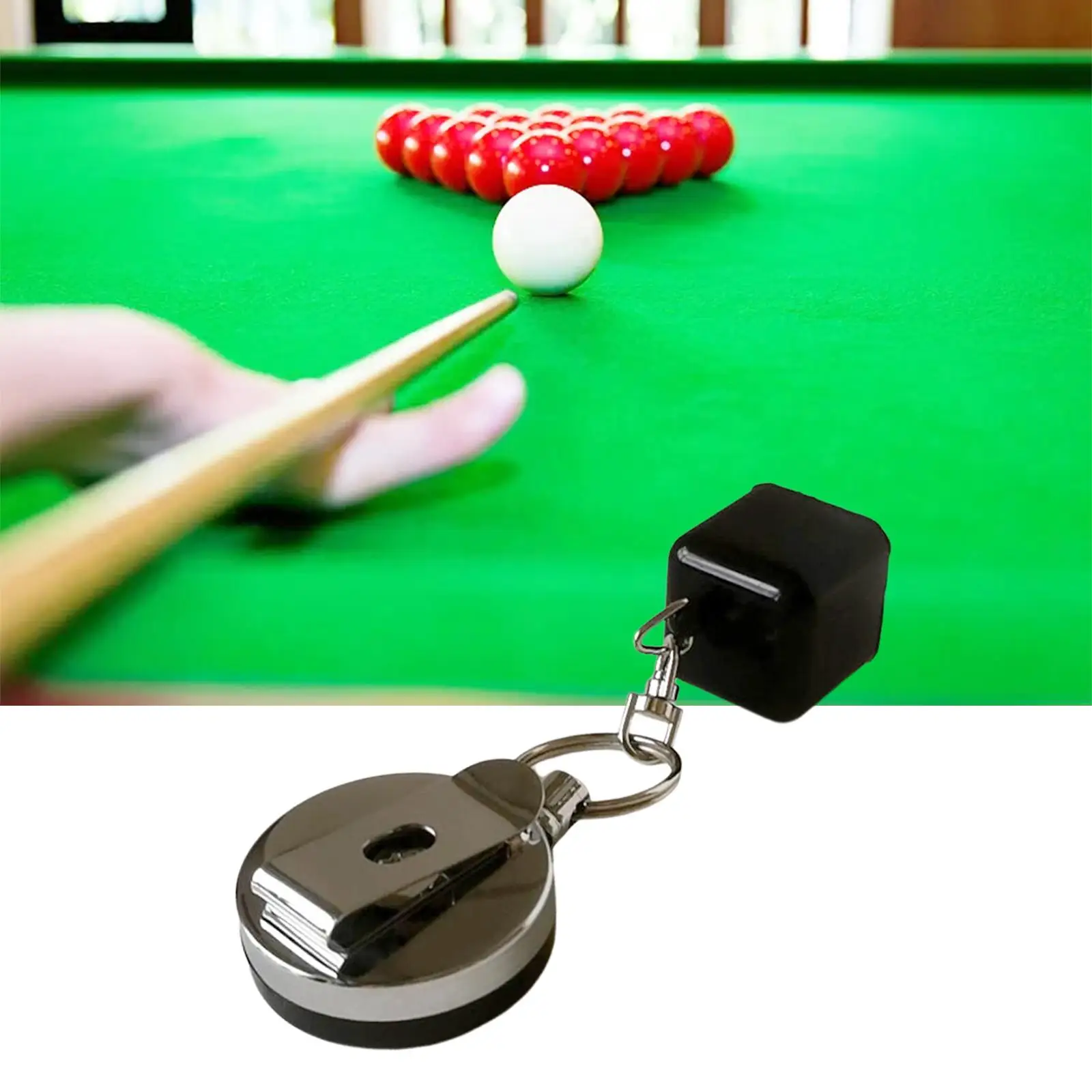 Pool Cue Chalk Holder Retractable with Belt Clip Chalk Case Box Practical Tool for Table Billiards Snooker Sports Home