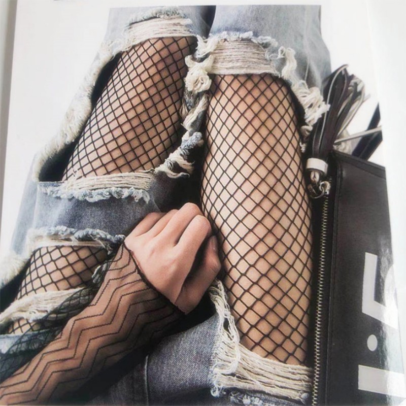 Title 5, Women Sexy High Waist Fishnet Stockings Mesh Cl...