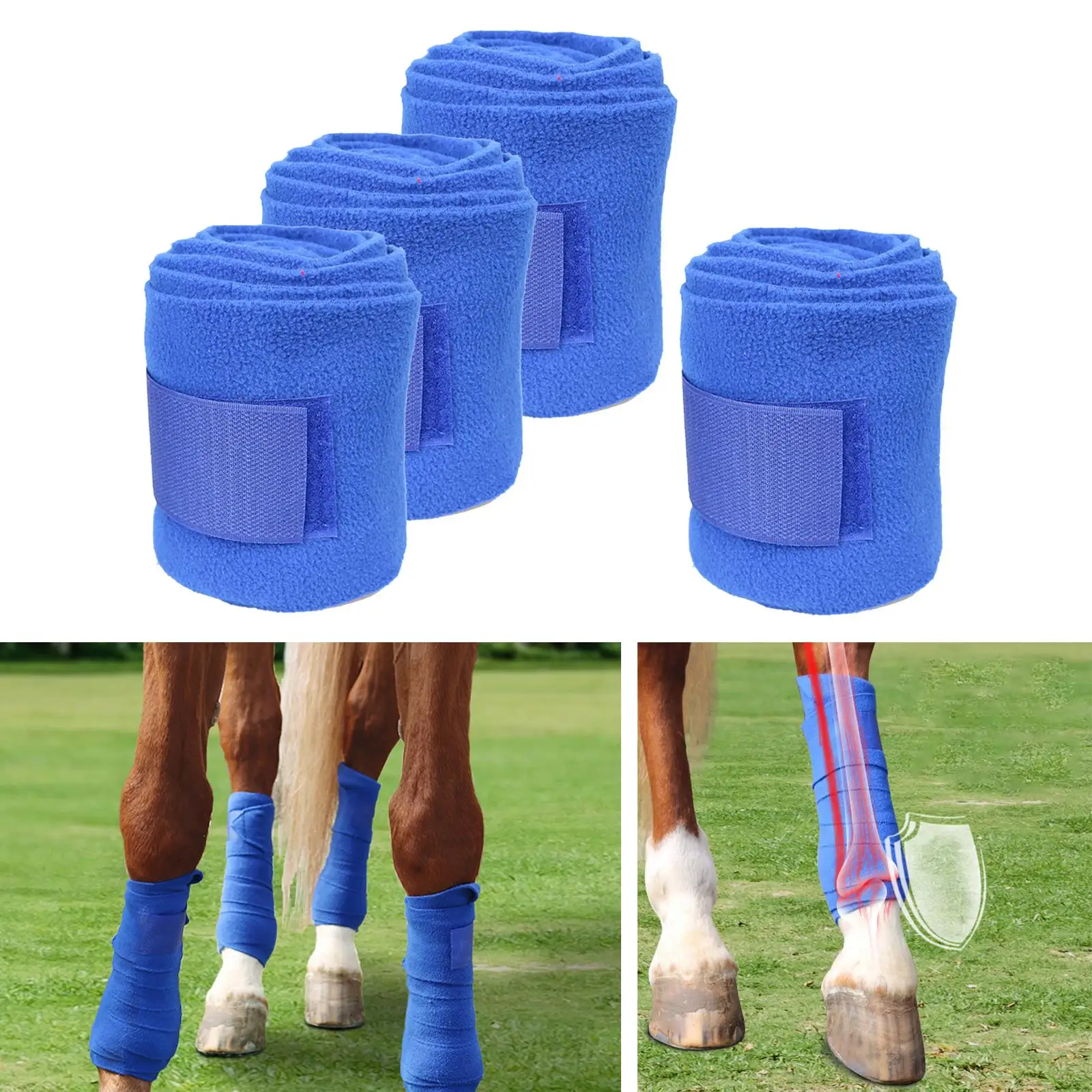 4Pcs Horse Leg Wraps Pony Legging Wrap Bandage Set Equestrian Accessories