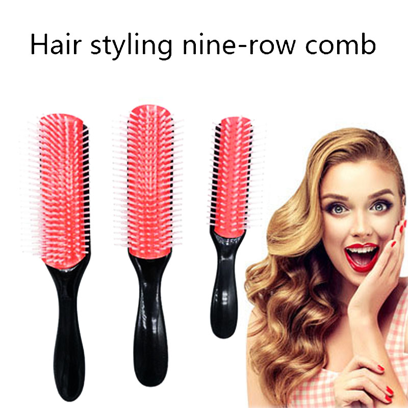 Best of New Hair Comb 9 & 5-Row Detangling Hair Brush Rat Tail Comb Styling Hairbrush Straight Curly Wet Hair Scalp Massage Brush Women Reviews & Tips