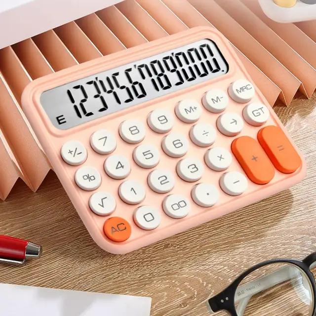 Typewriter-style Calculator Pink Mechanical Calculator Precise
