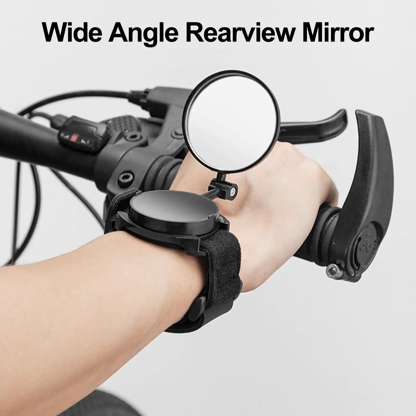 Bicycle Rearview Mirror Bike Wrist Strap Back Mirror Wide Angle Cycling MTB