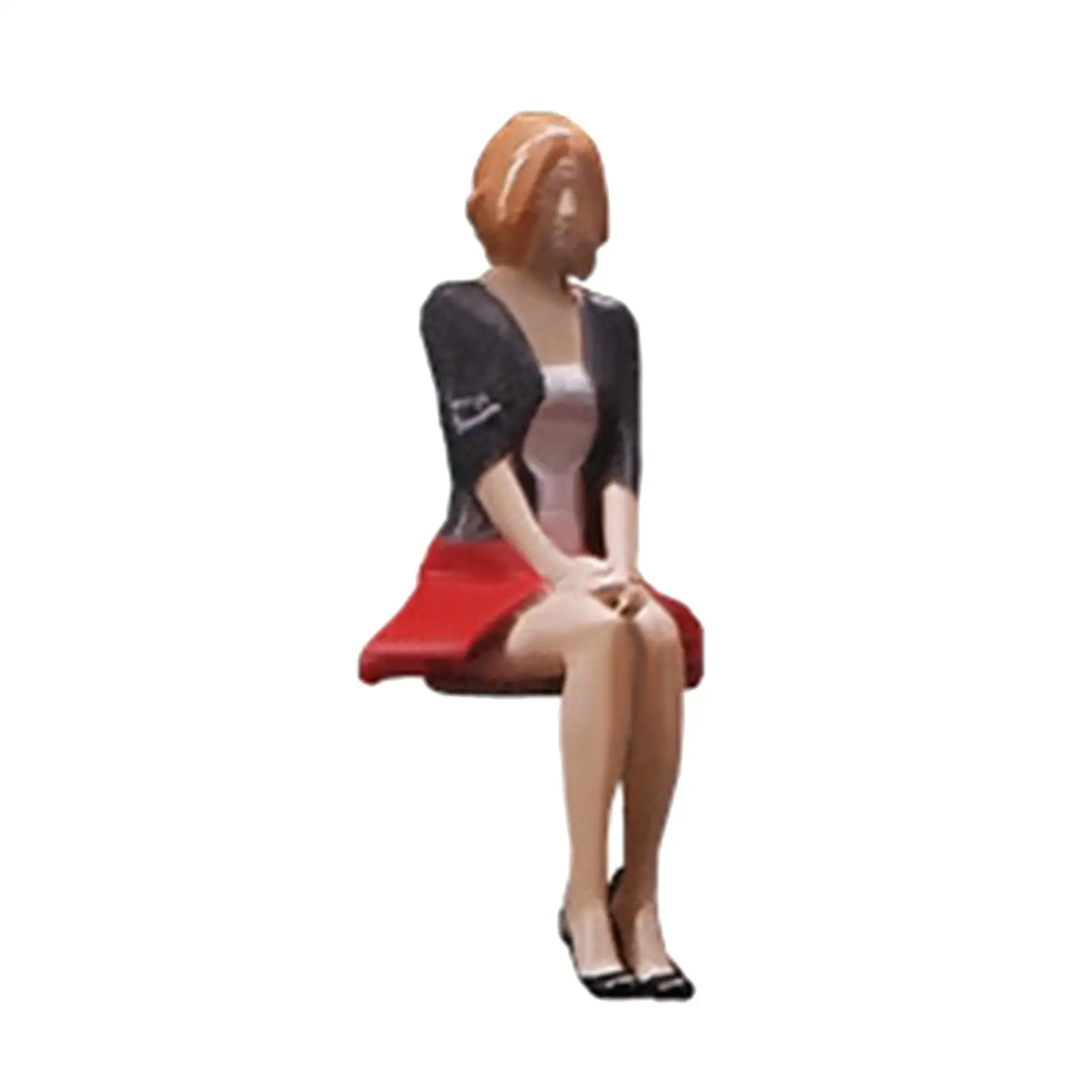 1:64 Girl Figure Miniature People Doll for Train Railway Dioramas Layout