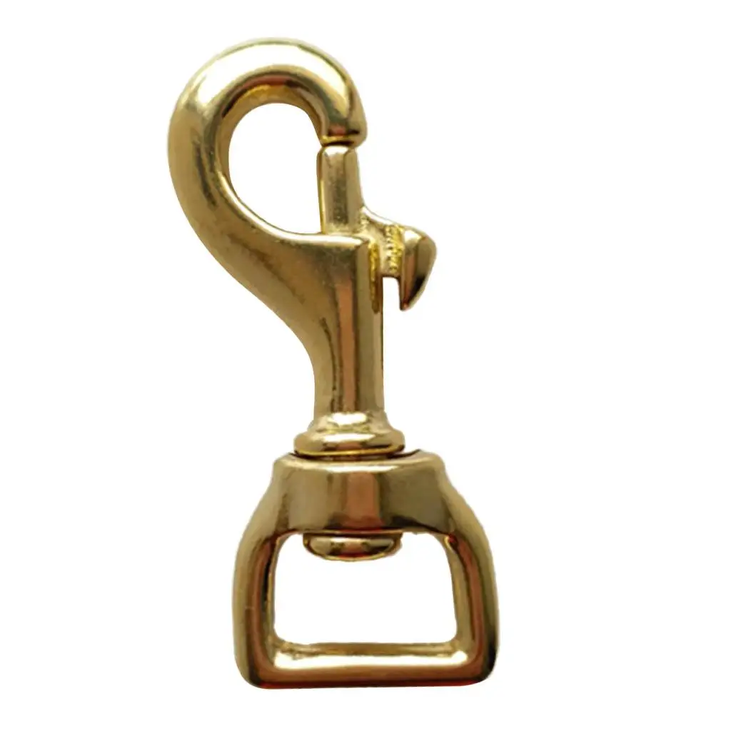 Heavy Duty Brass Single Ended Square Swivel Eye Bolt Snap Hook Clip for Underwater Scuba Diving Snorkeling Camping Hiking