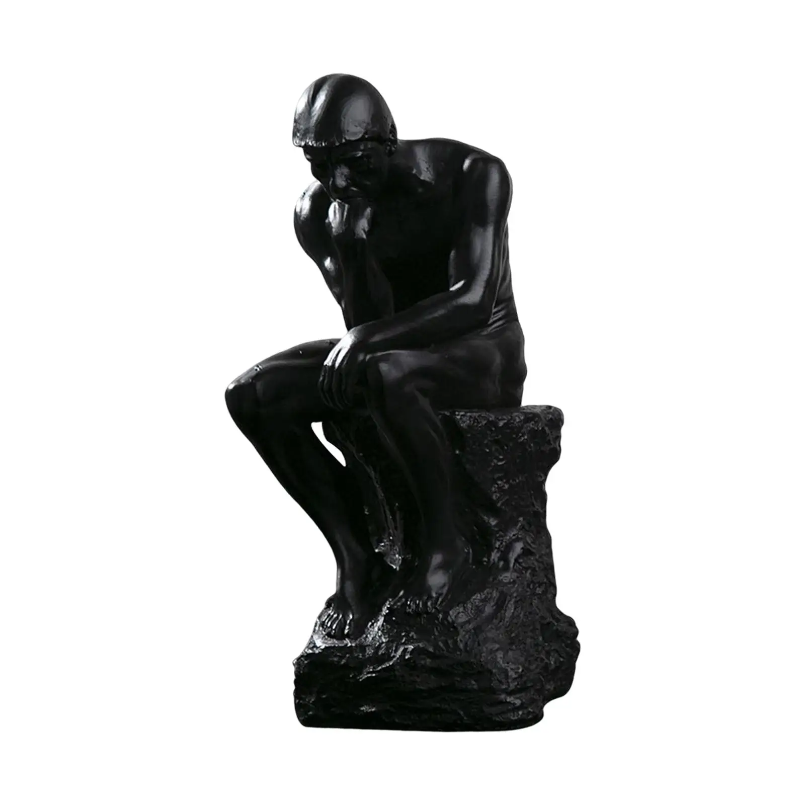 Resin 26cm Resin The Thinker Statue Living Room Decoration for Bedrooms, Basement,Foyer Artwork Measure 4x4x10inch Library Decor