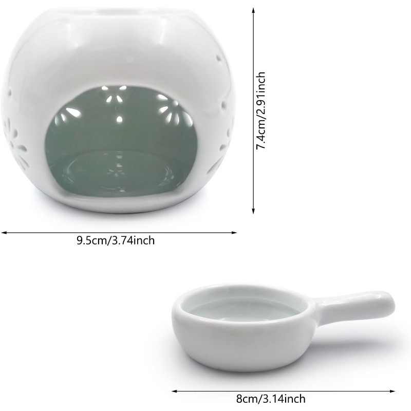 Description Picture 4 of itemTea Light Candle Holder Ceramic Wax Warmer Decoration for Living Room Balcony Patio Tabletop Decorations Black