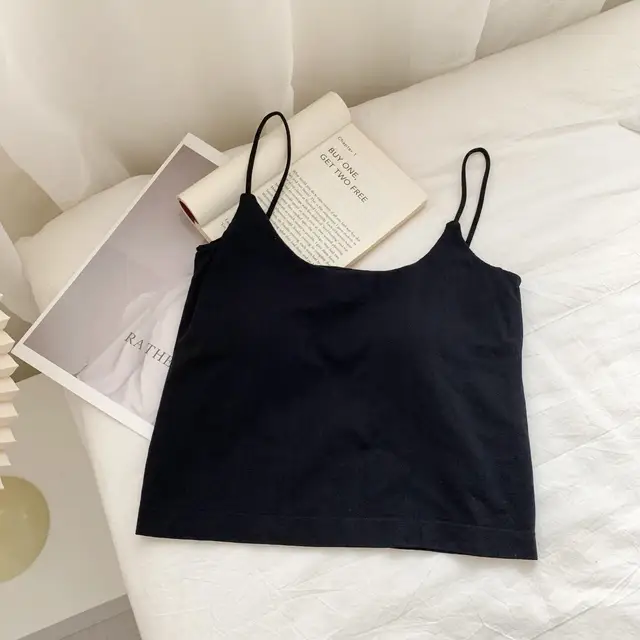 Sexy Adjustable Spaghetti Straps Crop Top For Small Chest Women Fashion Out  Door Wears Camis - Tanks & Camis - AliExpress