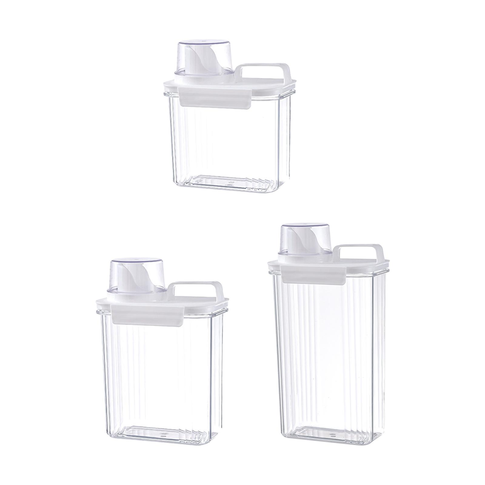 Washing Powder Containers Transparent for Countertop Laundry Room Bathroom