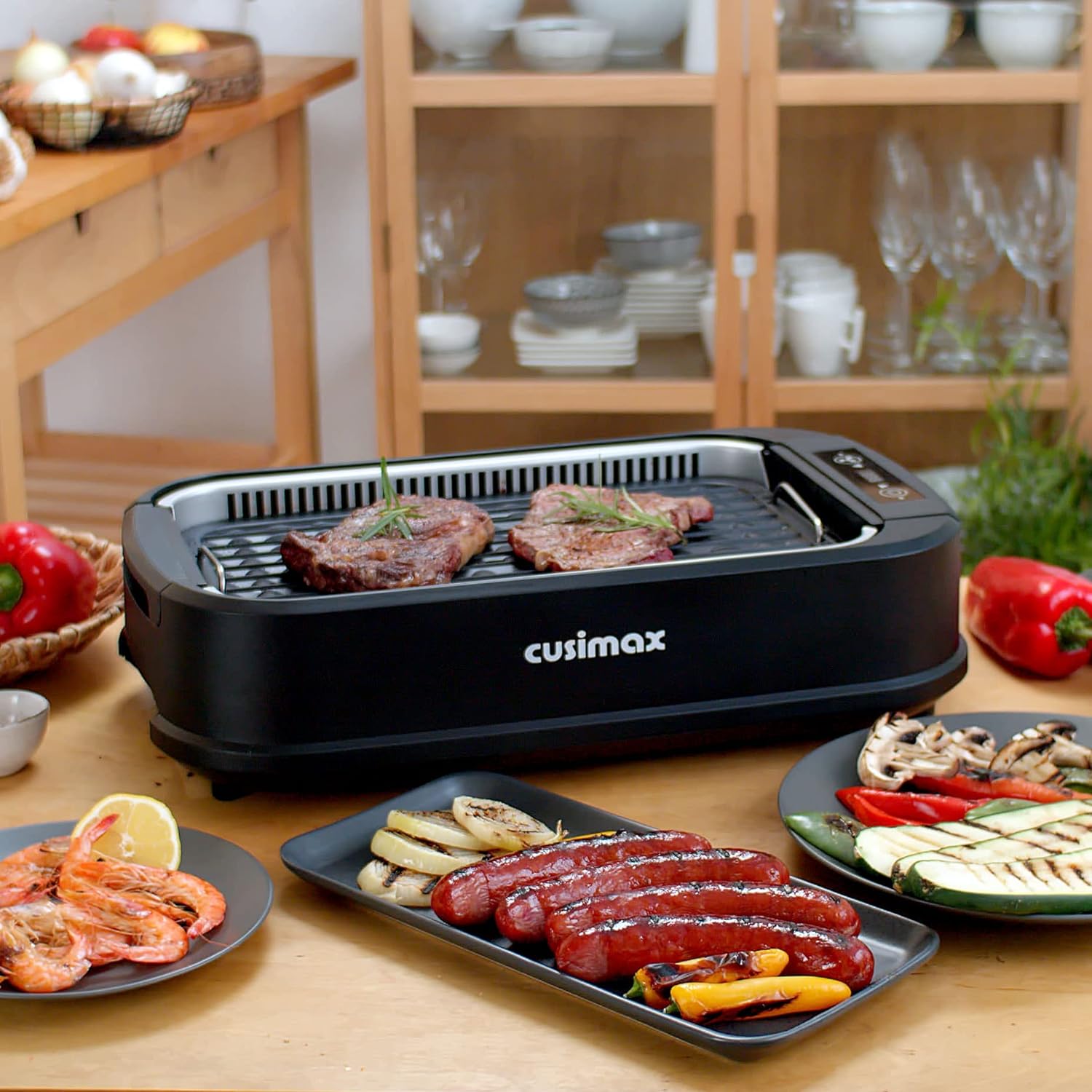 Title 3, Smokeless Grill Indoor, CUSIMAX Electric Grill,...