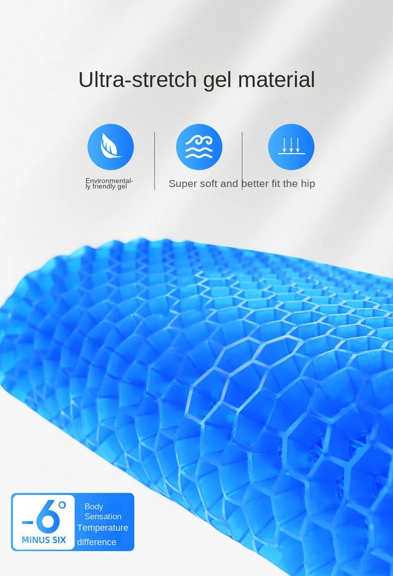 Summer Gel Seat Cushion Breathable Honeycomb Design Chair Cuhion Breathable Cool Pad Ice Seat Cushion Silicone Car Seat Cushion cheap cushions