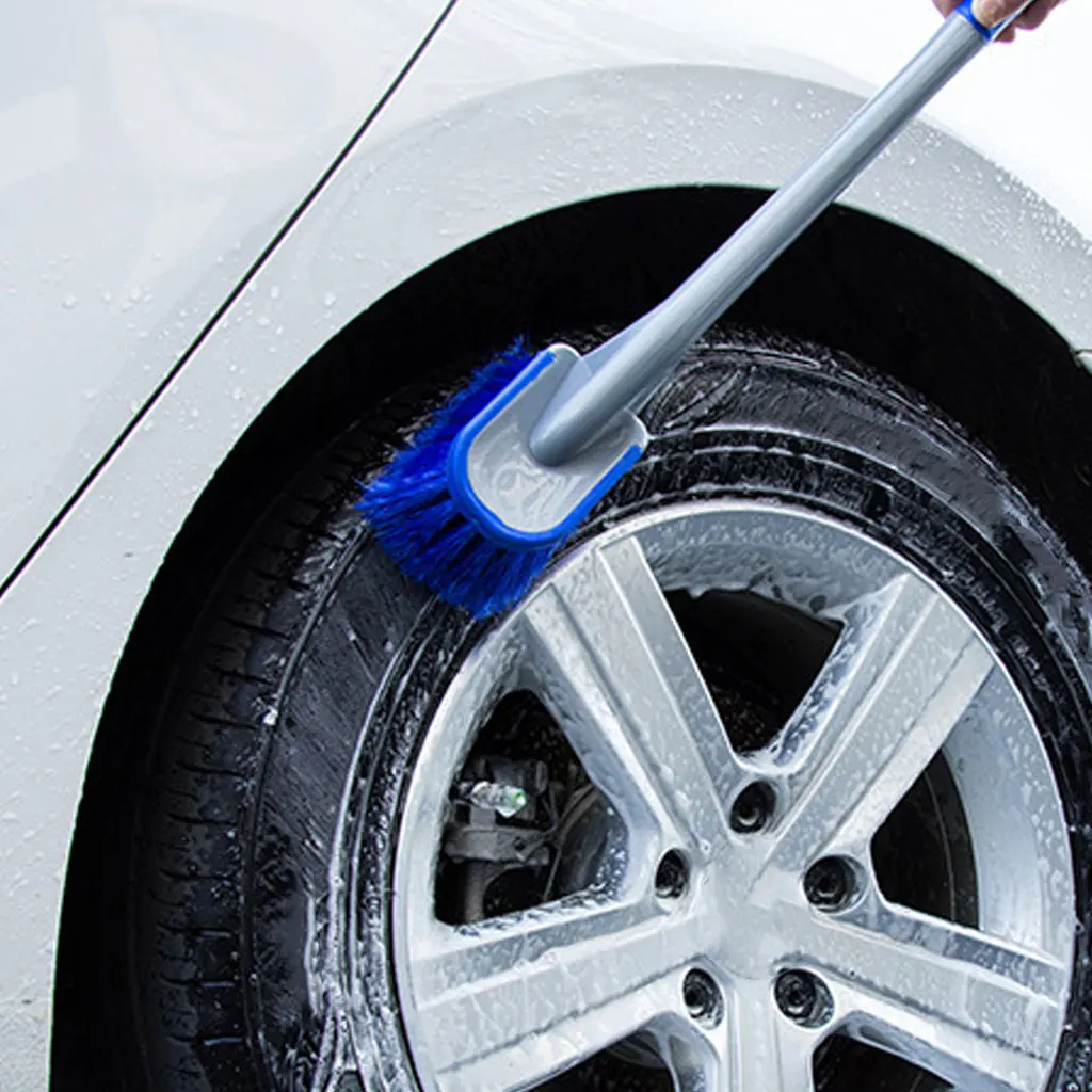 Car Wash Brush Exterior Rim Claen Kit Durable Auto Cleaning Tool Blue Short Handle Beauty Long Handle for Wheel Hub Tire