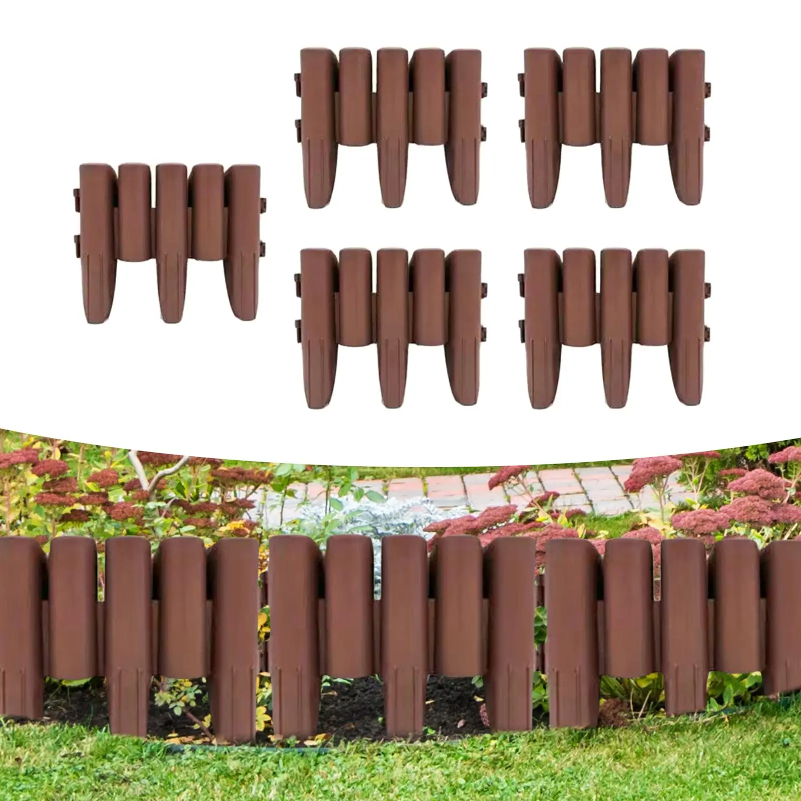 5 Pieces Garden Edging Border Landscape Border Flexible Yard Plant Durable Fence Liner for Garden Flower Bed Path Lawn Patio