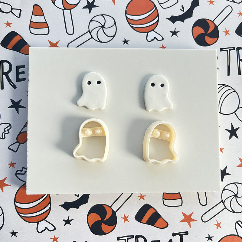 Halloween schreckliche Stimmung niedlich 3d gedruckt Ghost Clay Schneid formen Präge schneider für DIY Ohrringe Schmuck Abzeichen machen – Detail 6